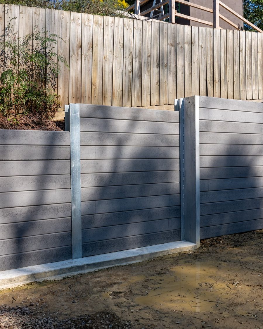 Croydon, the finished engineered walls and the usable rear area the cut produced