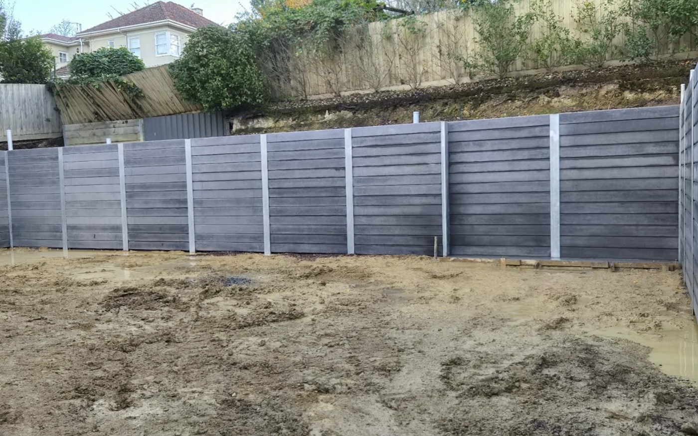 Croydon, the finished engineered walls and the usable rear area the cut produced