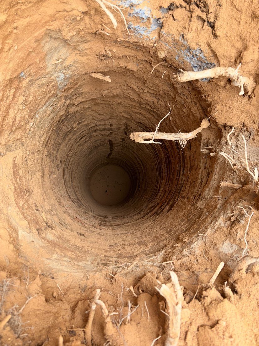 A completed bore ready for inspection and concrete