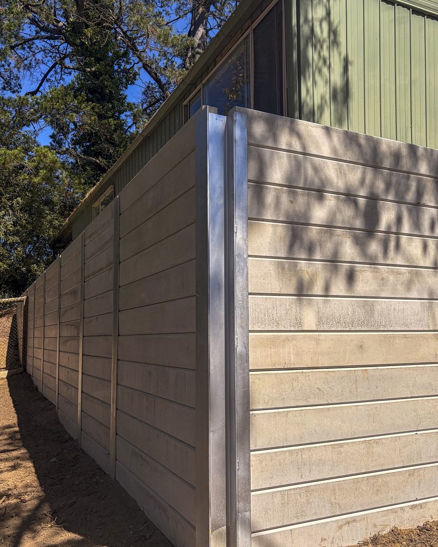 Completed replacement retaining wall, Edinburgh Road Lilydale